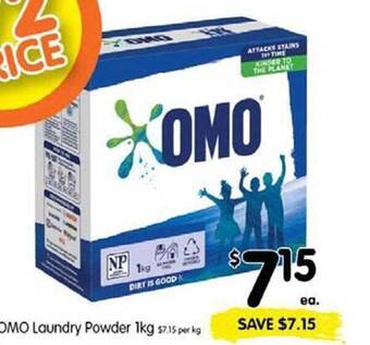 Spar Omo laundry powder 1kg offer