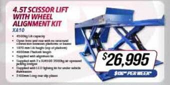Burson Auto Parts 4.5 scissor lift with wheel alignment kit offer