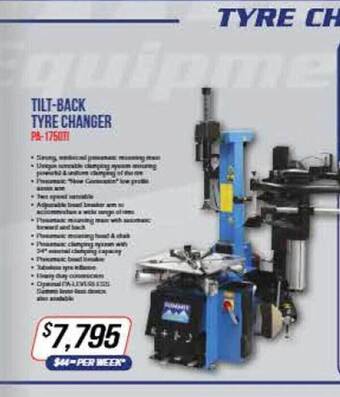 Burson Auto Parts Summit tilt-back tyre changer offer