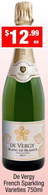Liquor Stax De Vergy French Sparkling Varieties 750ml offer