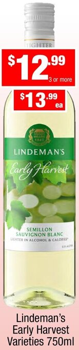 Liquor Stax Lindeman's Early Harvest Varieties 750ml offer