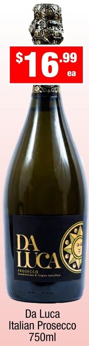 Liquor Stax Da Luca Italian Prosecco 750ml offer