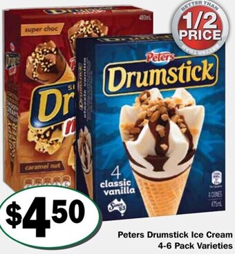 Peters Drumstick Ice Cream 4-6 Pack Varieties