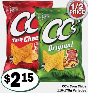CC's Corn Chips 110-175g Varieties