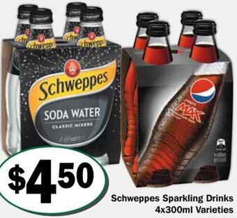 Schweppes Sparkling Drinks 4x300ml Varieties