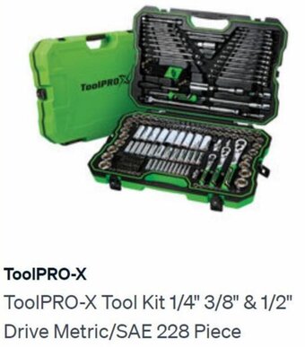 SuperCheap Auto ToolPRO-X Tool Kit 1/4" 3/8" & 1/2" Drive Metric/SAE 228 Piece offer