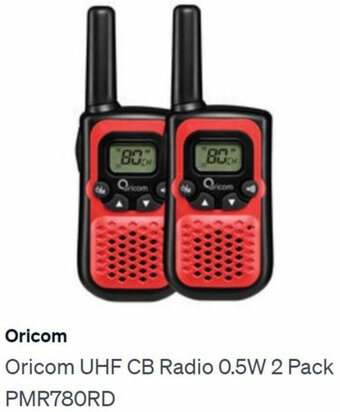 SuperCheap Auto Oricom UHF CB Radio 0.5W 2 Pack PMR780RD offer