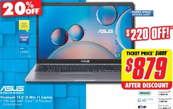 The Good Guys Vivobook 15.6" i5 Win 11 Laptop offer