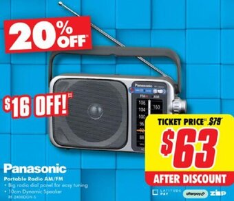 The Good Guys Portable Radio AM/FM offer