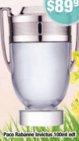 Chemist Warehouse Paco Rabanne Invictus 100ml Edt offer