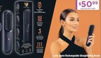 Chemist Warehouse Lady Jayne Rechargeable Straightening Brush offer