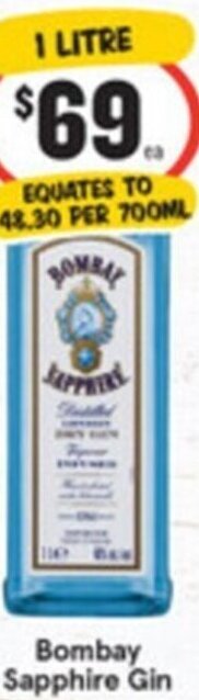 Bombay Sapphire Gin 1 Litre