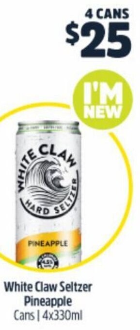 White Claw Seltzer Pineapple 4x330ml