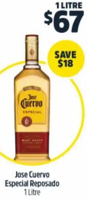 BWS Jose Cuervo Especial Reposado 1 Litre offer