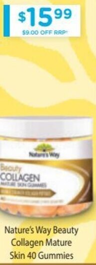 Chemist Warehouse Nature's Way Beauty Collagen Mature Skin 40 Gummies offer
