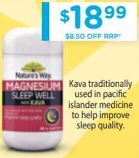Nature's Way Magnesium Sleep Well With Kava 60 Tablets