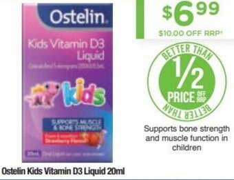 Chemist Warehouse Ostelin Kids Vitamin D3 Liquid 20ml offer