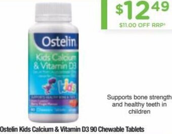 Chemist Warehouse Ostelin Kids Calcium & Vitamin D3 90 Chewable Tablets offer