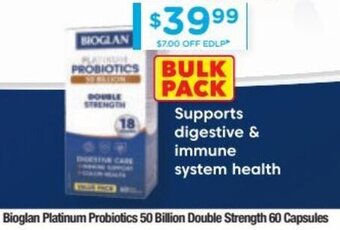 Chemist Warehouse Bioglan Platinum Probiotics 50 Billion Double Strength 60 Capsules offer