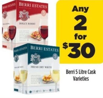 Liquorland Berri 5 Litre Cask Varieties offer