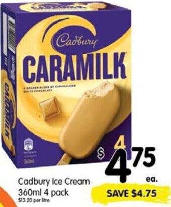 Spar Cadbury Ice Cream 360ml 4 Pack offer