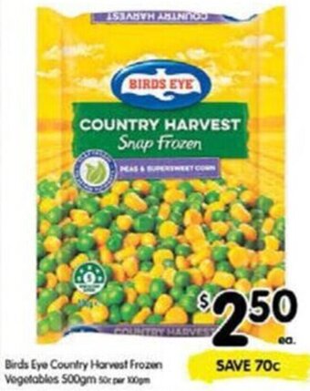 Spar Birds Eye Country Harvest Frozen Vegetables 500gm offer