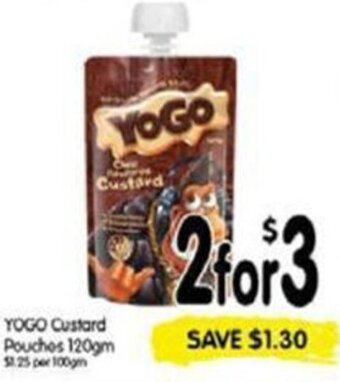 Spar Yogo Custard Pouches 120gm offer
