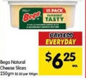 Bega Natural Cheese Slices 250gm