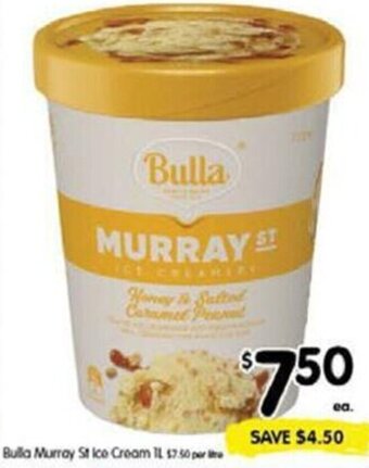 Spar Bulla Murray St Ice Cream 1L offer