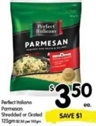Spar Perfect Italiano Parmesan Shredded Or Grated 125gm offer
