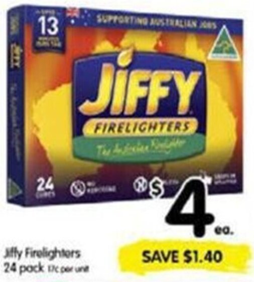 Jiffy Firelighters 24 Pack offer at Spar