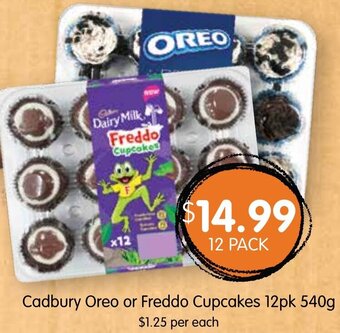 Spudshed Cadbury Oreo or Freddo Cupcakes 12pk 540g offer