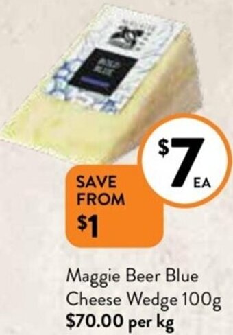 Foodworks Maggie Beer Blue Cheese Wedge 100g offer