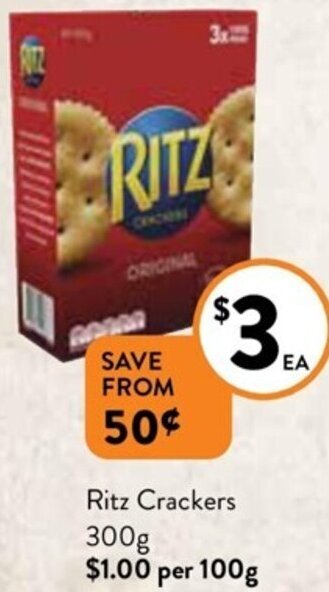 Foodworks Ritz Crackers 300g offer