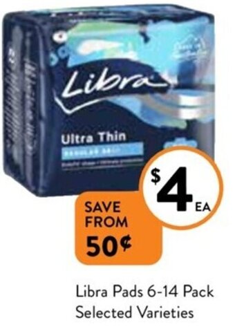 Foodworks Libra Pads 6-14 Pack Selected Varieties offer