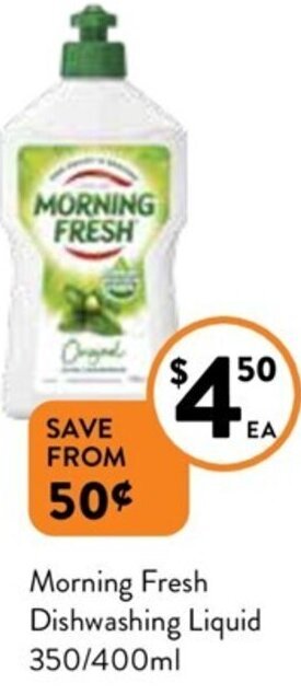 Foodworks Morning Fresh Dishwashing Liquid 350/400ml offer