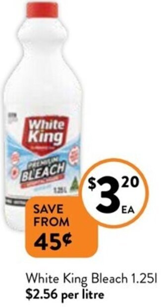 Foodworks White King Bleach 1.25L offer