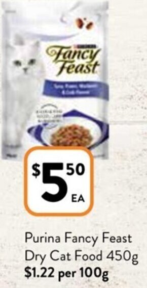 Foodworks Purina Fancy Feast Dry Cat Food 450g offer
