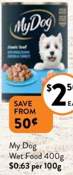 Foodworks My Dog Wet Food 400g offer