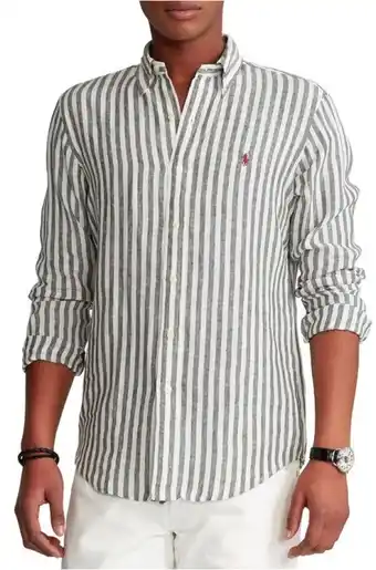 Myer Polo ralph lauren classic fit striped linen shirt offer