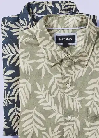 Myer Gazman linen blend shirt - navy print offer