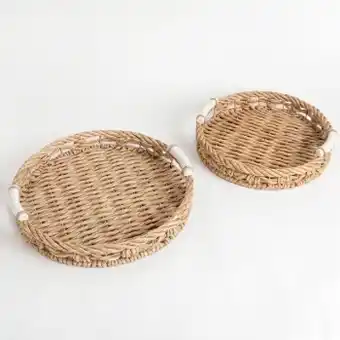 Pillow Talk Orian natural round tray range by m.u.s.e. offer