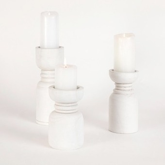 Pillow Talk Newport white candle holders by habitat offer
