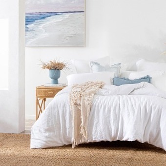 Pillow Talk Washed linen white quilt cover set by m.u.s.e. offer