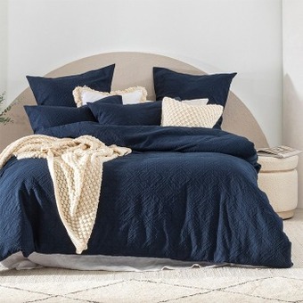 Pillow Talk Celine navy quilt cover set by habitat offer