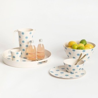 Pillow Talk Sundays byron palm bamboo blue kitchen range by pillow talk offer