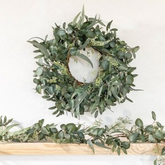 Christmas eucalyptus leaves wreath by habitat
