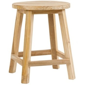 Pillow Talk Ward recycled teak round stool by m.u.s.e. offer
