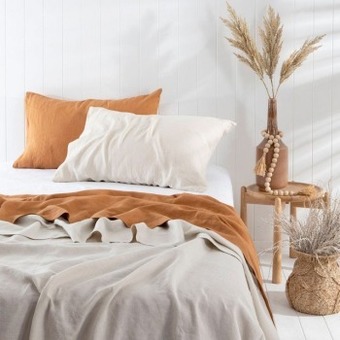 Pillow Talk Washed linen flat sheet by m.u.s.e. offer