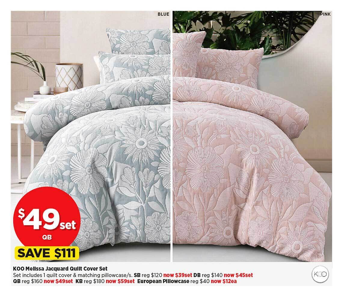Koo melissa jacquard quilt cover set offer at Spotlight